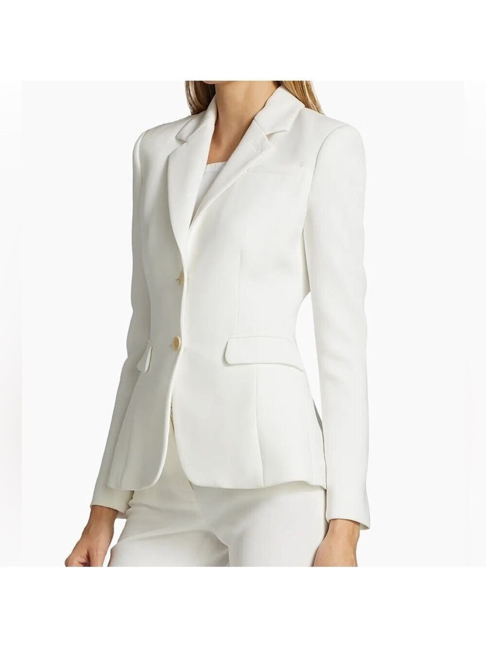 Altuzzara Women’s Fenice Two-Button Jacket Blazer Optic White 40 US 8 - Picture 3 of 15